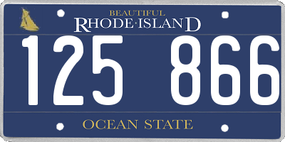 RI license plate 125866