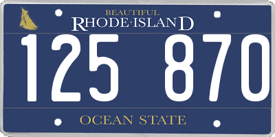 RI license plate 125870