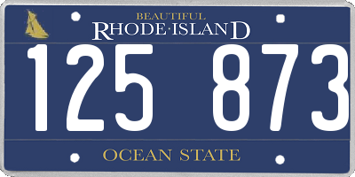 RI license plate 125873