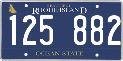 RI license plate 125882