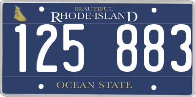 RI license plate 125883