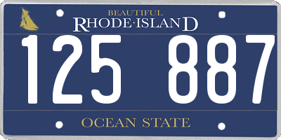 RI license plate 125887