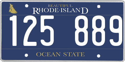 RI license plate 125889