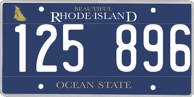 RI license plate 125896