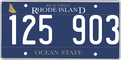 RI license plate 125903