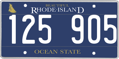 RI license plate 125905