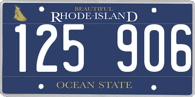 RI license plate 125906