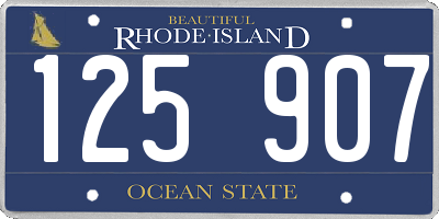 RI license plate 125907