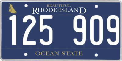 RI license plate 125909