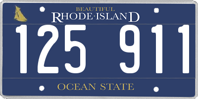 RI license plate 125911