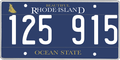 RI license plate 125915