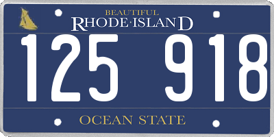 RI license plate 125918