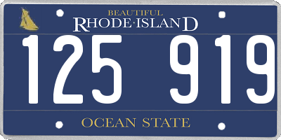 RI license plate 125919