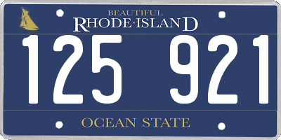 RI license plate 125921