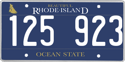 RI license plate 125923