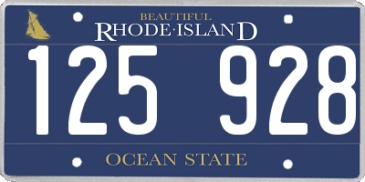 RI license plate 125928
