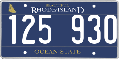 RI license plate 125930