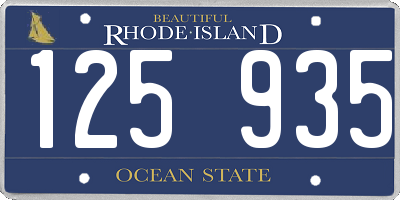 RI license plate 125935