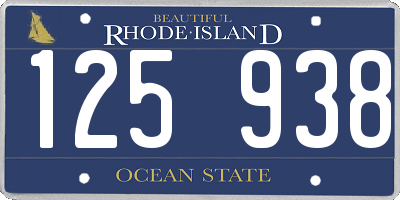 RI license plate 125938
