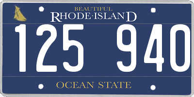 RI license plate 125940