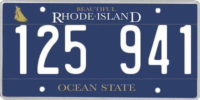 RI license plate 125941