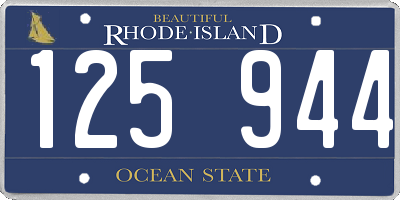 RI license plate 125944