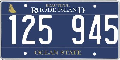 RI license plate 125945
