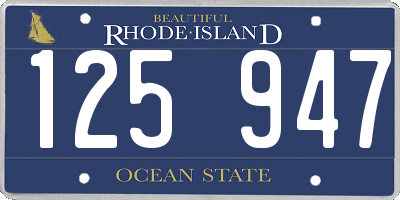 RI license plate 125947