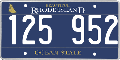 RI license plate 125952