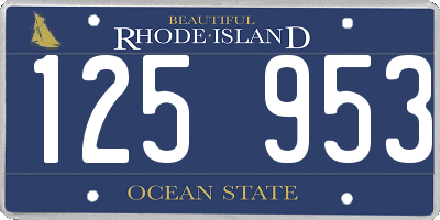RI license plate 125953