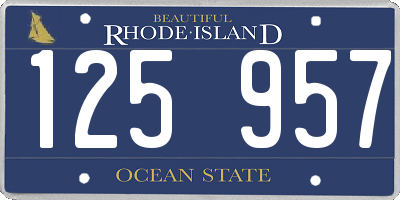 RI license plate 125957