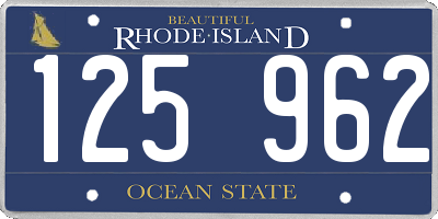 RI license plate 125962