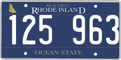 RI license plate 125963
