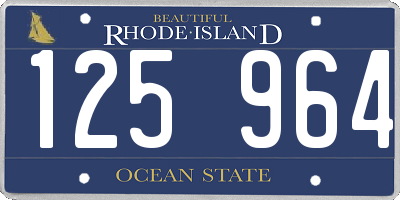 RI license plate 125964