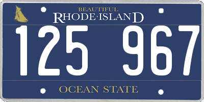 RI license plate 125967