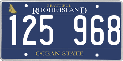RI license plate 125968