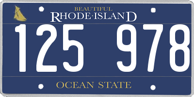 RI license plate 125978