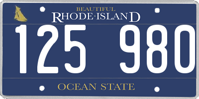 RI license plate 125980