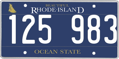 RI license plate 125983