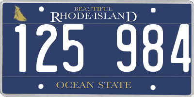 RI license plate 125984