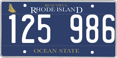 RI license plate 125986