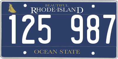 RI license plate 125987