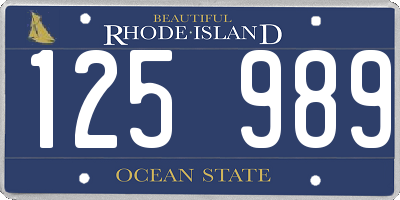 RI license plate 125989
