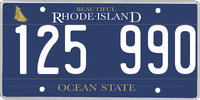 RI license plate 125990