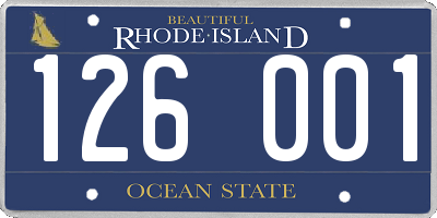 RI license plate 126001