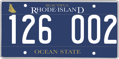 RI license plate 126002