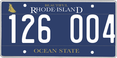 RI license plate 126004
