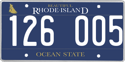 RI license plate 126005