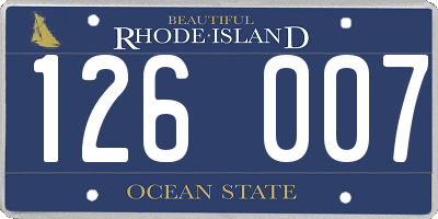 RI license plate 126007