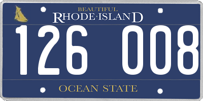 RI license plate 126008